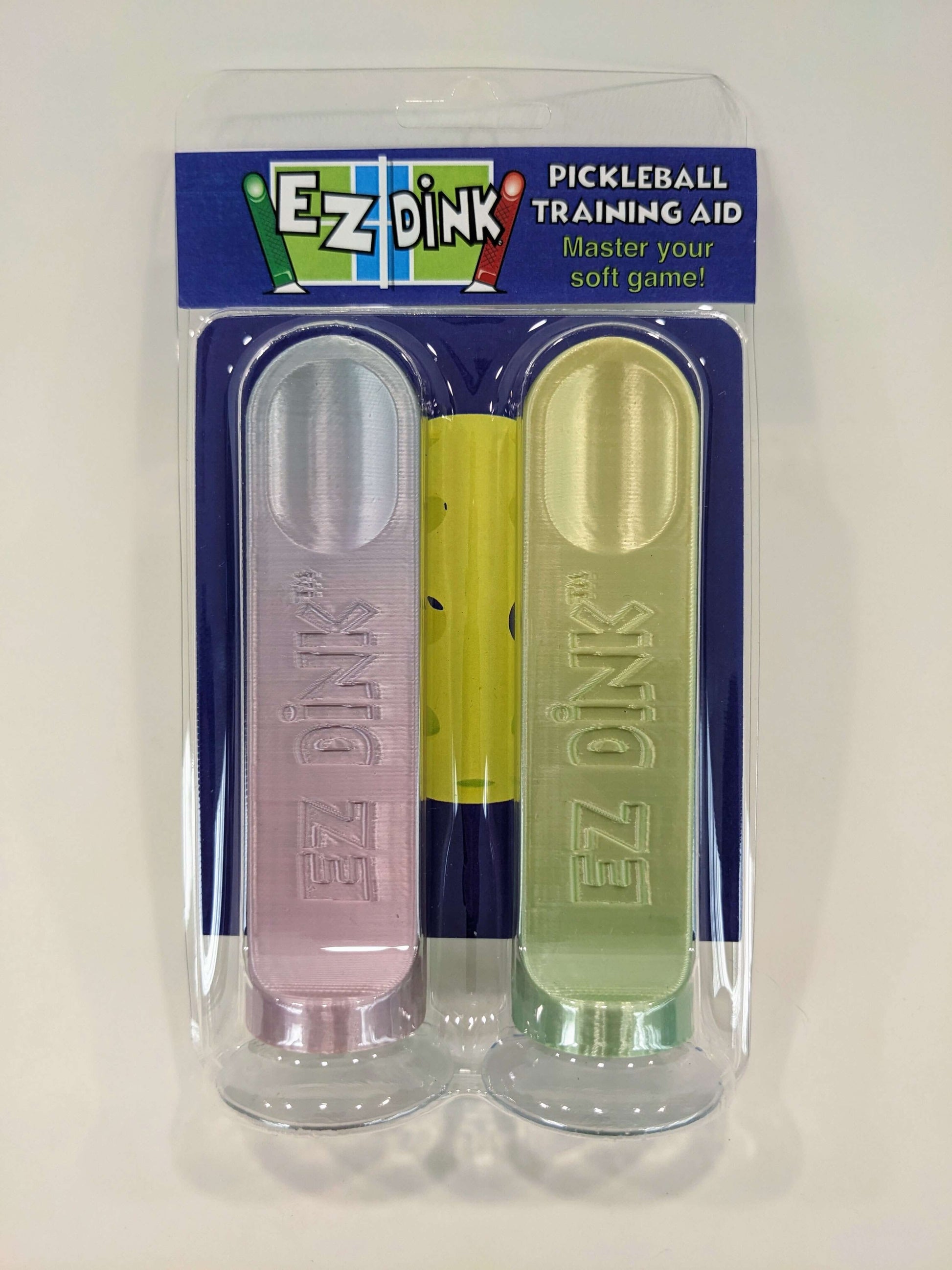 EZ Dink Pickleball Training Aid purple rainbow and gold